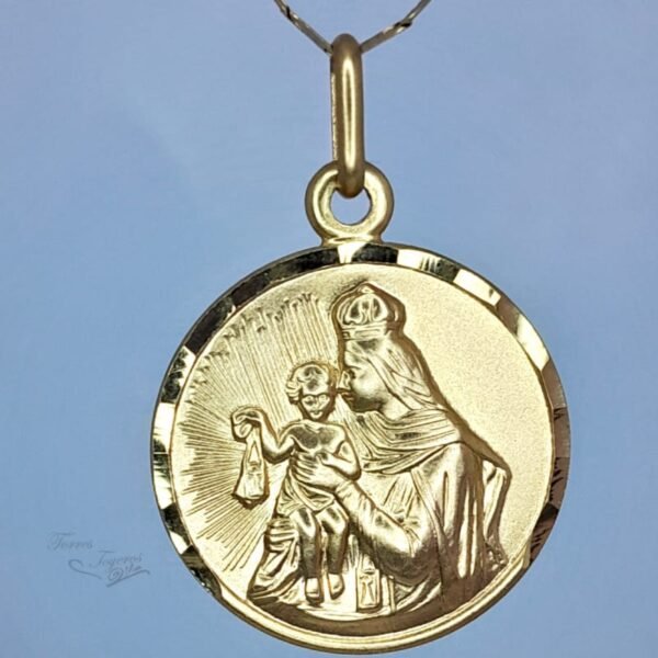 Medalla doble faz virgen del carmen y sagrado corazon grande