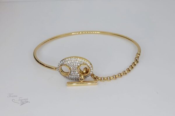 Pulsera aro gucci con circones y cadenita