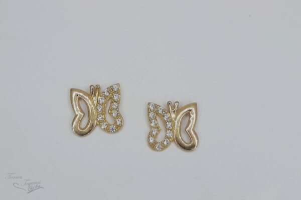 Topos mariposas oro amarillo con circones